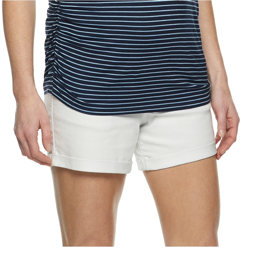 Maternity a:glow white denim shorts 6